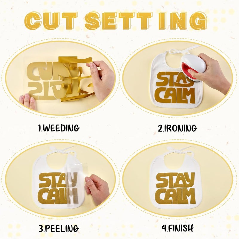 Tintnut Puff Vinyl Heat Transfer - 10inches x 6ft 3D Golden Palm Puff HTV Roll Puff Heat Transfer Vinyl Foaming Puffy HTV Iron on Vinyl for T-Shirts DIY Compatible with Cricut or Silhoutte Cameo - Image 4